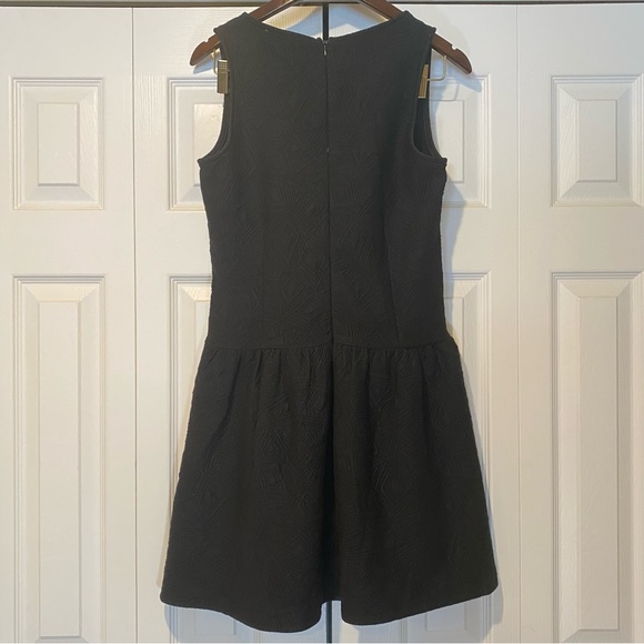 Black Stretchy Modern Drop-Waist Skater Dress with pockets Size Medium - Picture 3 of 13